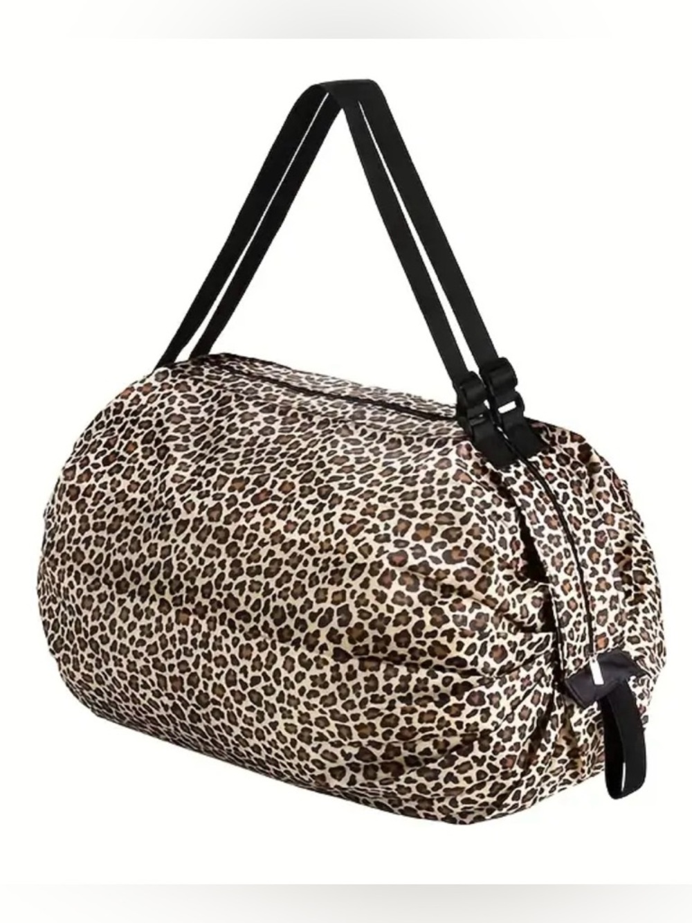 Set of (2) Leopard Print Foldable Travel Duffel Bag